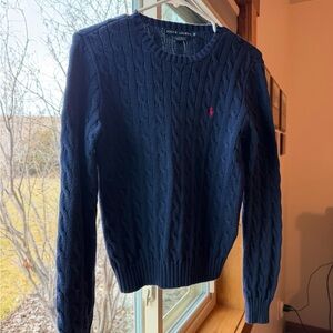 Ralph Lauren Dark Blue Cable Knit Pullover